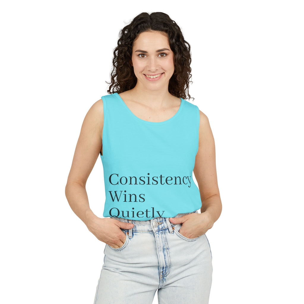 Consistency Wins Tank Top — Minimal Motivational Fitness Tee