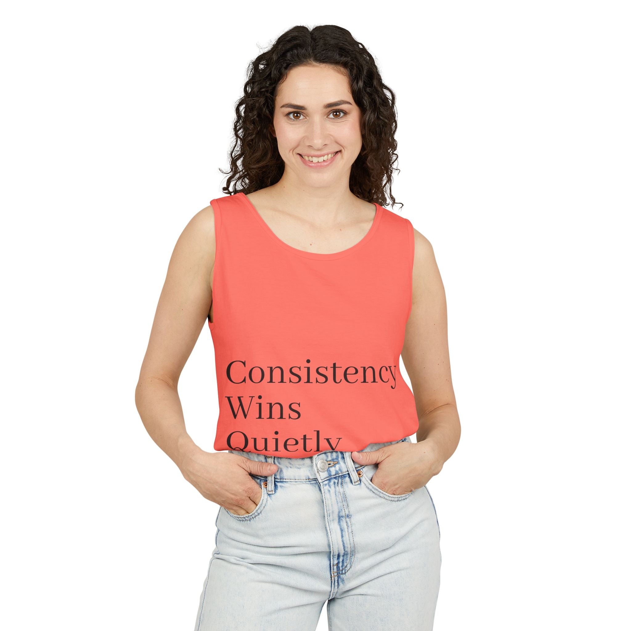 Consistency Wins Tank Top — Minimal Motivational Fitness Tee