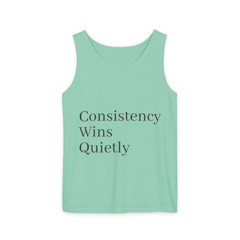 Consistency Wins Tank Top — Minimal Motivational Fitness Tee