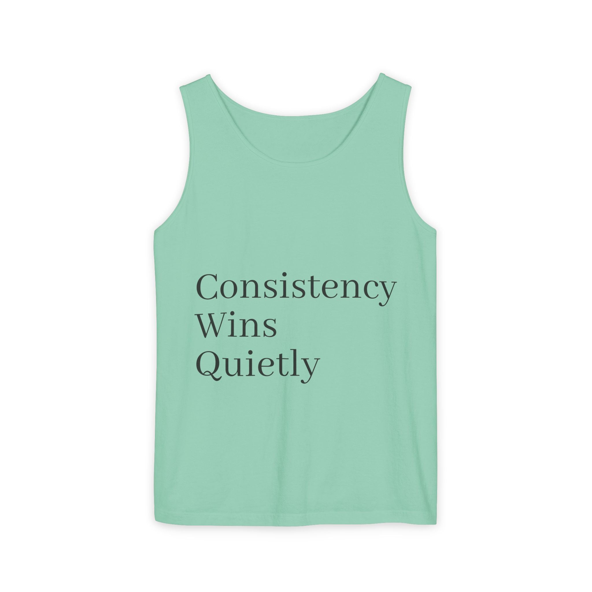 Consistency Wins Tank Top — Minimal Motivational Fitness Tee