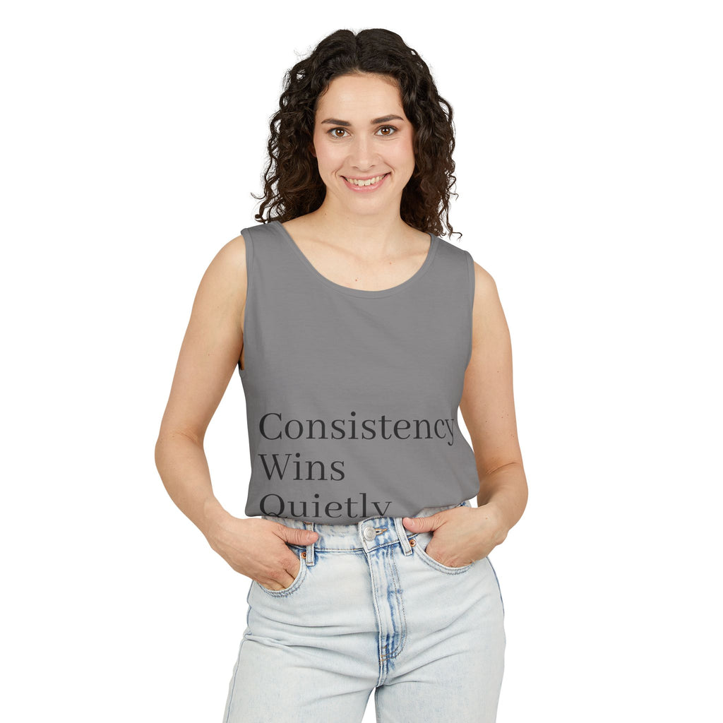 Consistency Wins Tank Top — Minimal Motivational Fitness Tee