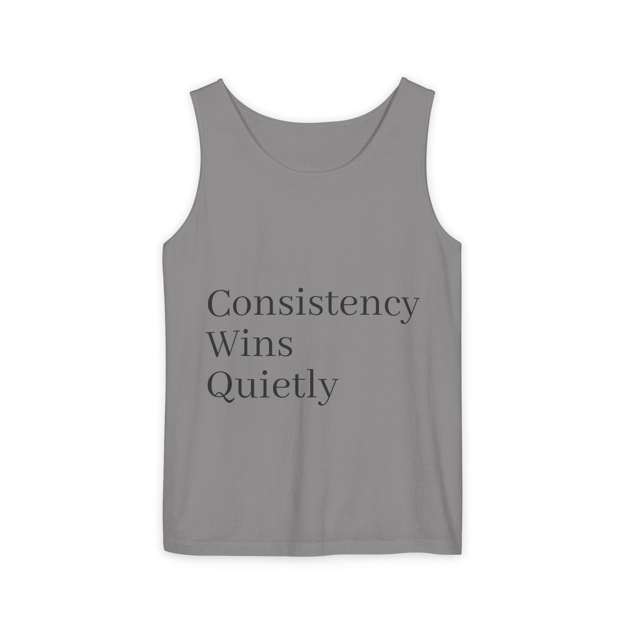 Consistency Wins Tank Top — Minimal Motivational Fitness Tee
