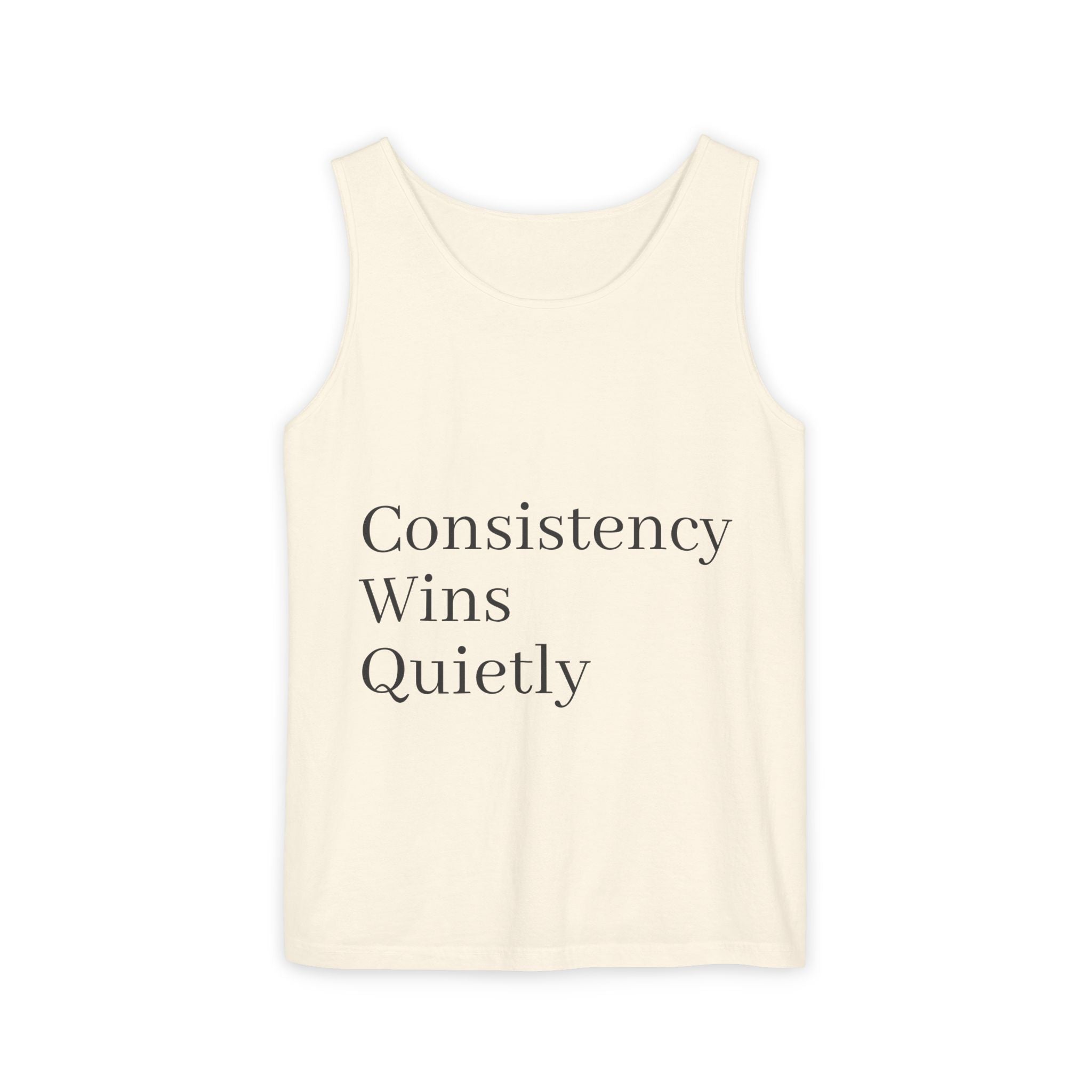 Consistency Wins Tank Top — Minimal Motivational Fitness Tee