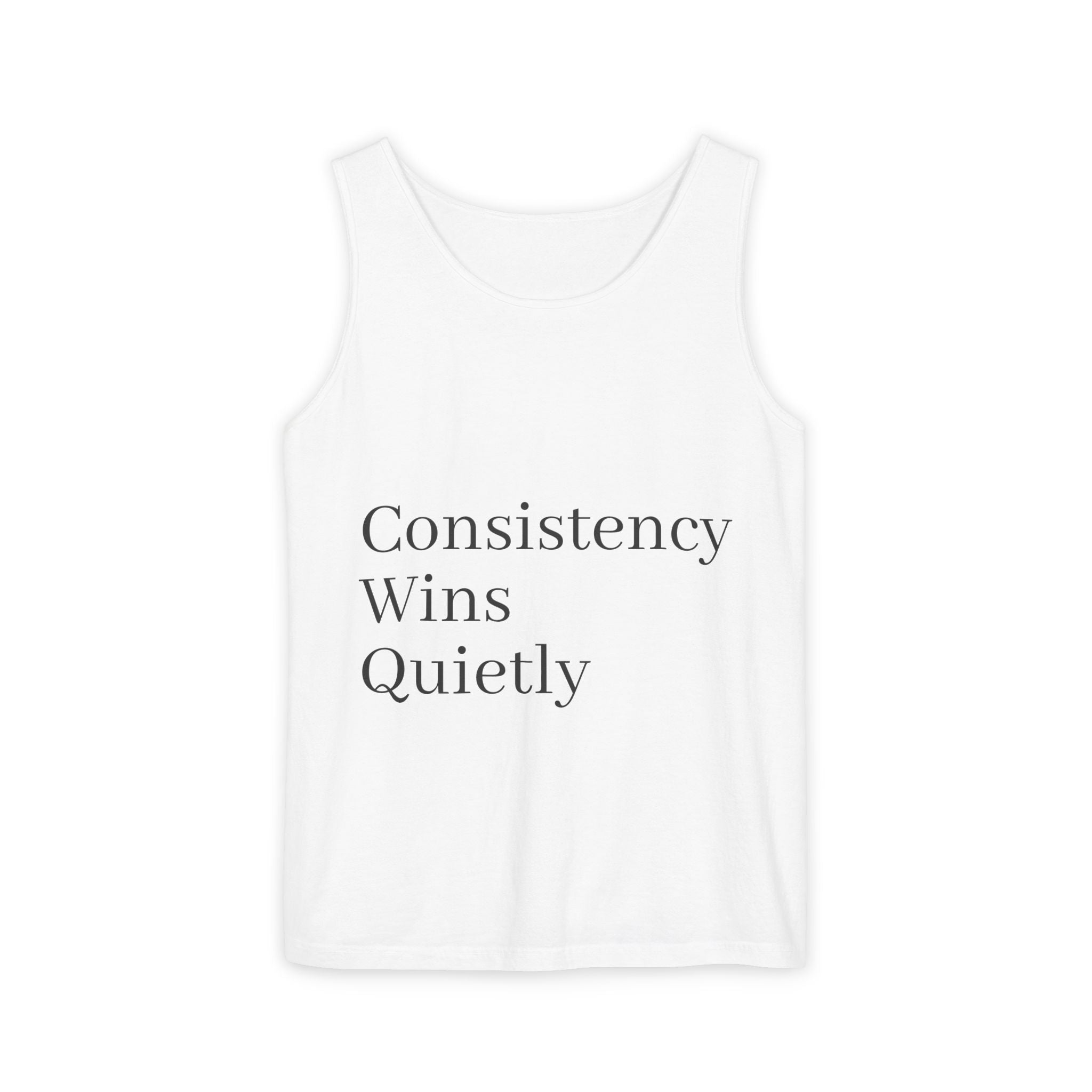 Consistency Wins Tank Top — Minimal Motivational Fitness Tee