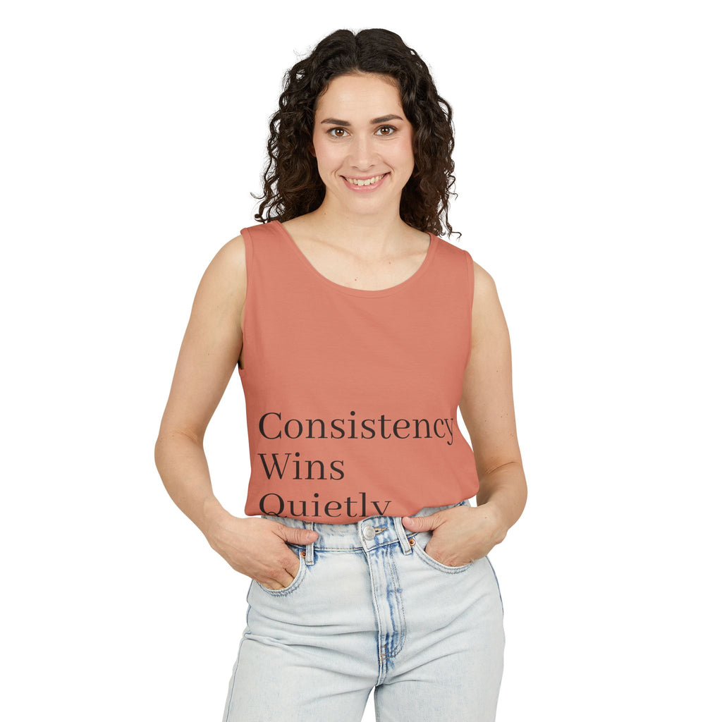 Consistency Wins Tank Top — Minimal Motivational Fitness Tee