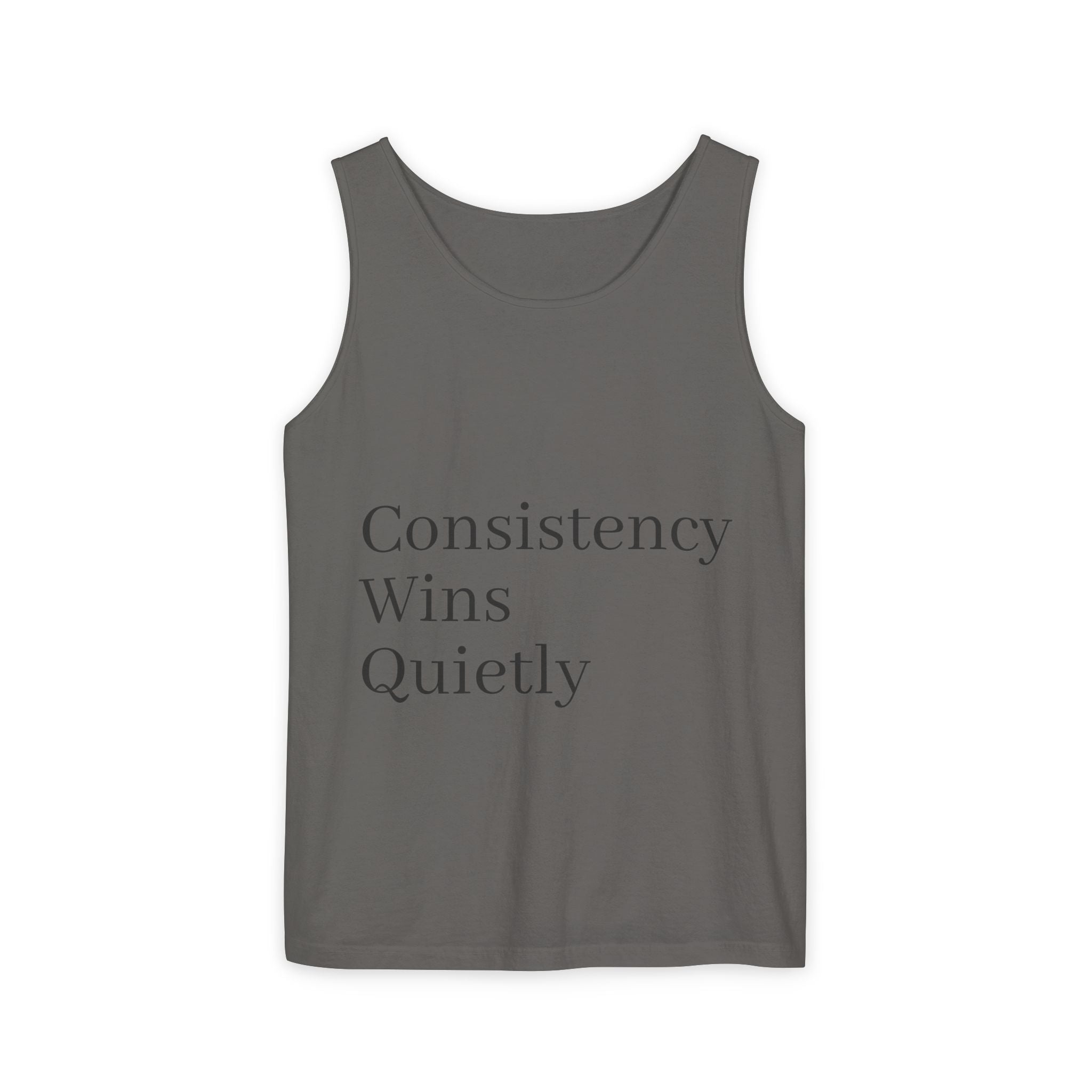 Consistency Wins Tank Top — Minimal Motivational Fitness Tee