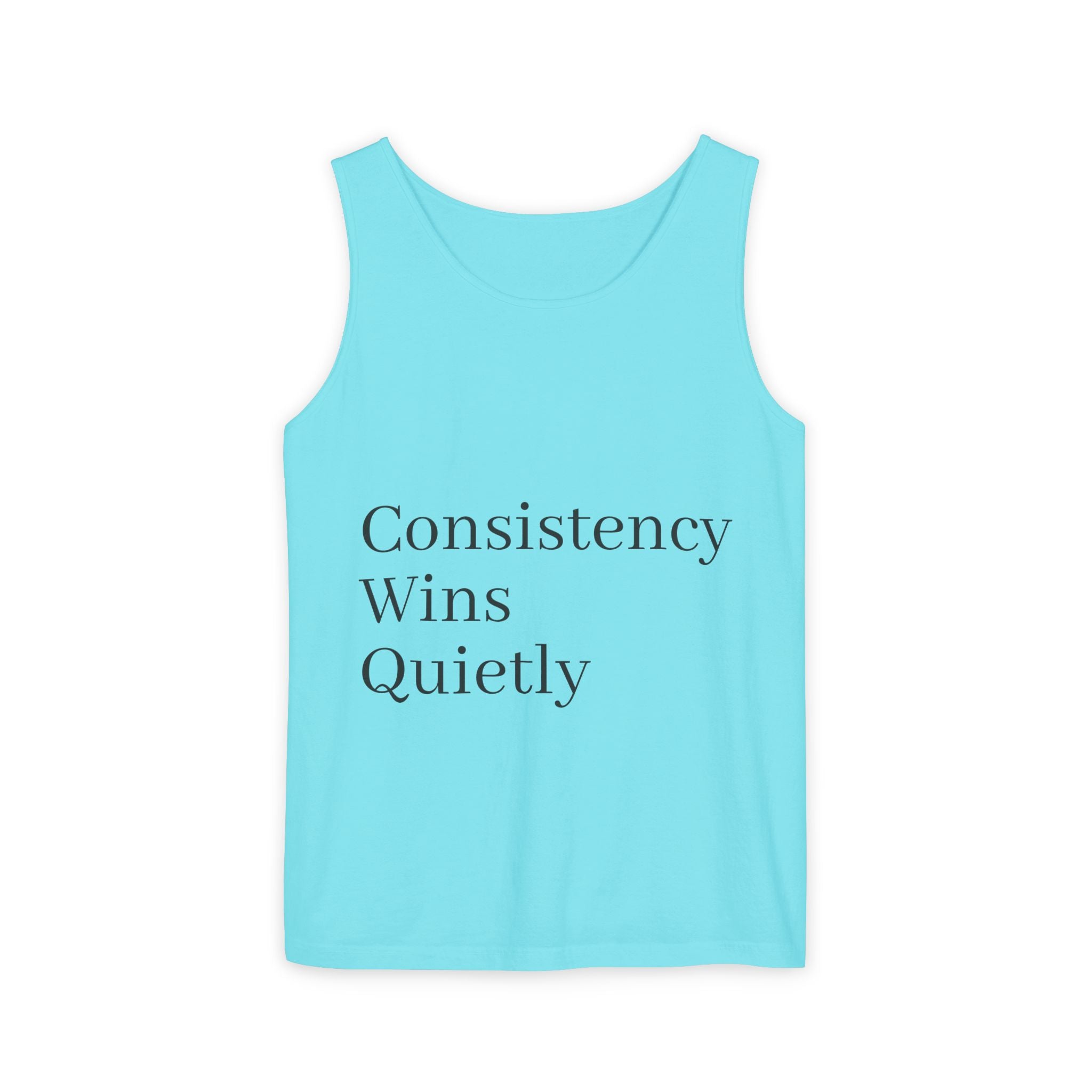 Consistency Wins Tank Top — Minimal Motivational Fitness Tee